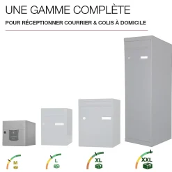 Boite aux lettres Soléa 1 porte Ton pierre aspect sablé RAL 1013MS^Renz Sale