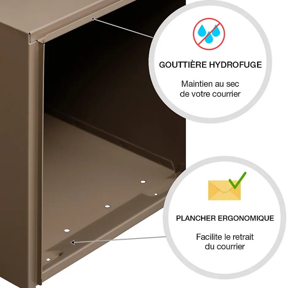 Boite aux lettres Soléa 2 portes taupe RAL 7006 B^Renz