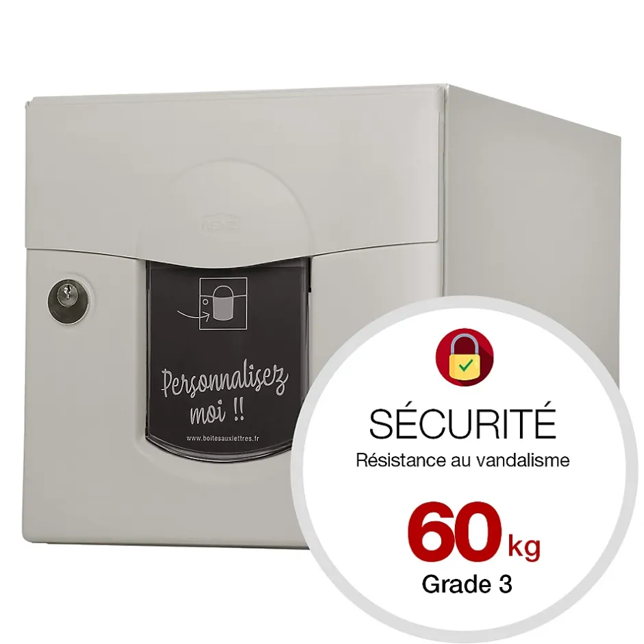 Boite aux lettres Soléa 2 portes Ton pierre aspect sablé RAL 1013MS-Renz Clearance