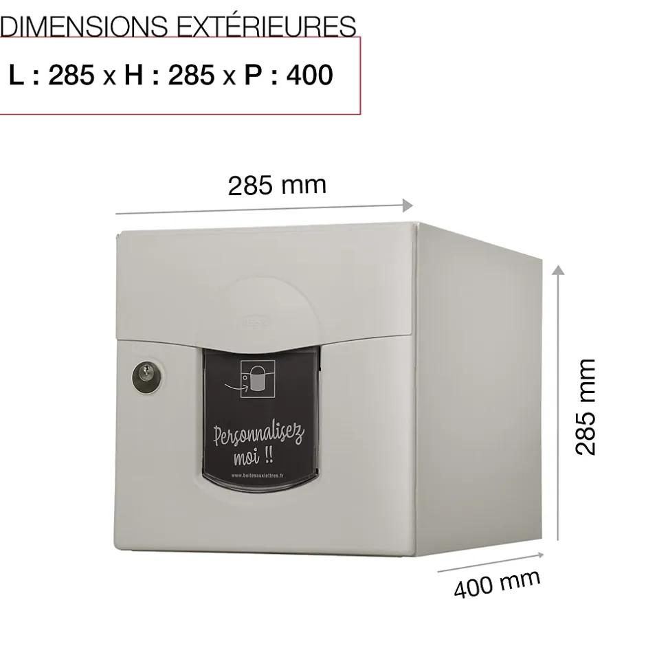 Boite aux lettres Soléa 2 portes Ton pierre aspect sablé RAL 1013MS-Renz Clearance