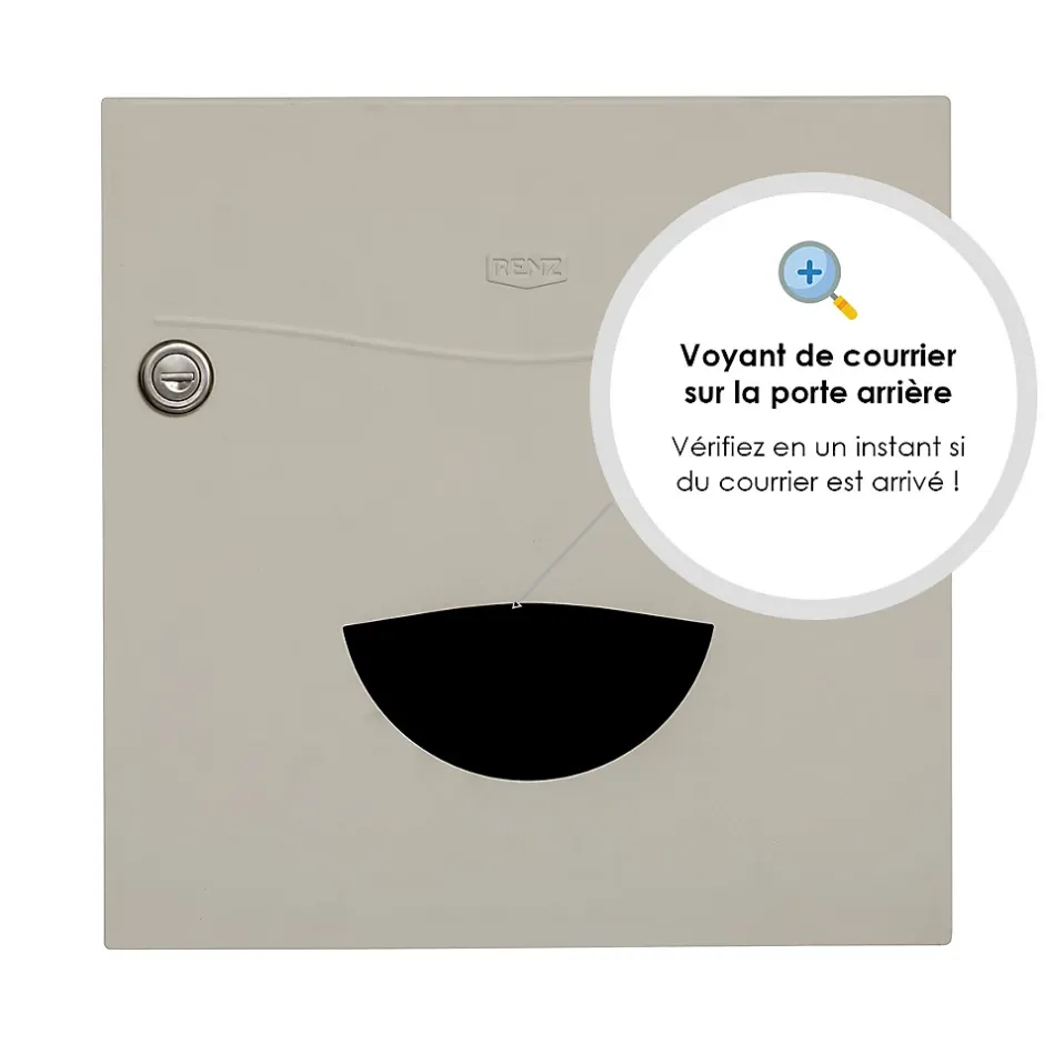 Boite aux lettres Soléa 2 portes Ton pierre aspect sablé RAL 1013MS-Renz Clearance
