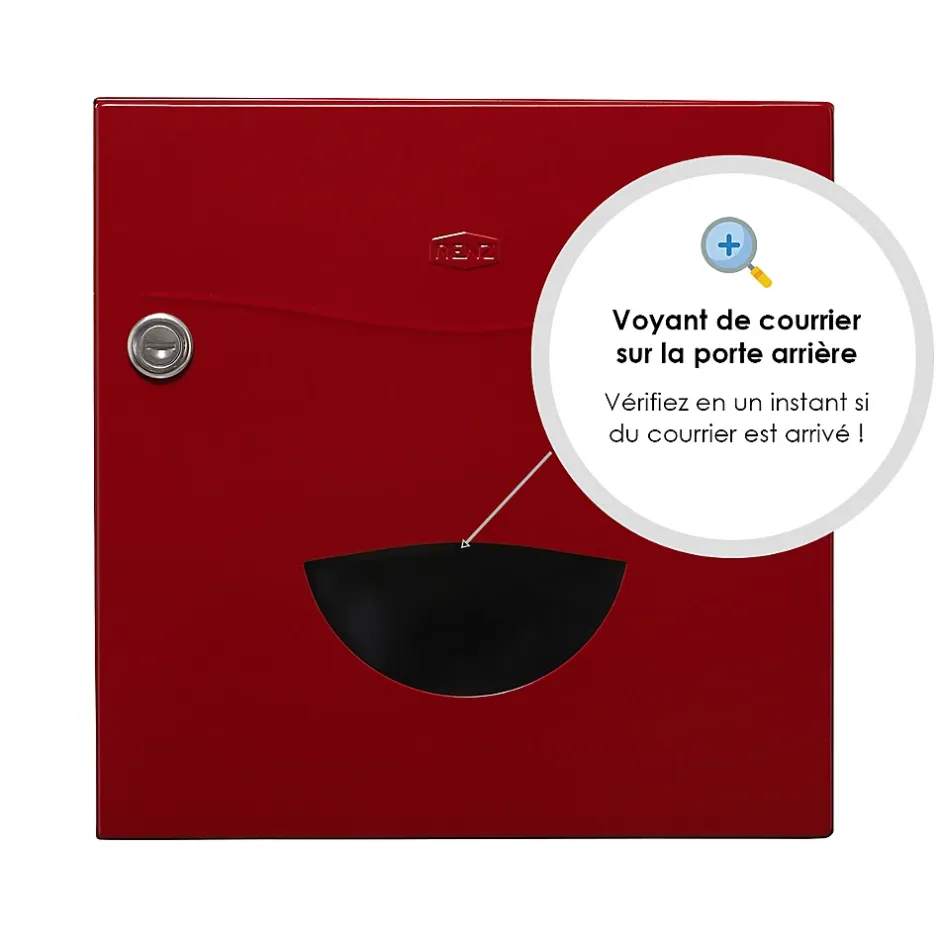 Boite aux lettres Soléa 2 portes rouge 3004 B-Renz Discount