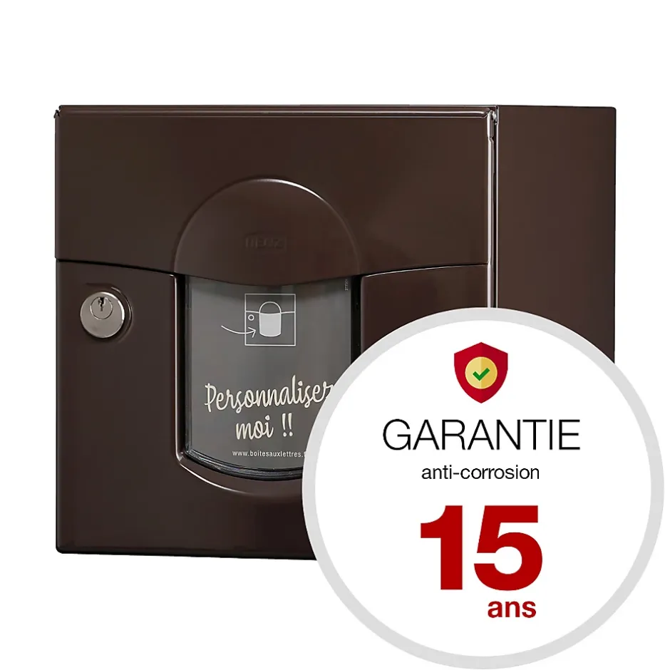 Boite aux lettres Soléa 1 porte Brun RAL 8019 B^Renz Outlet