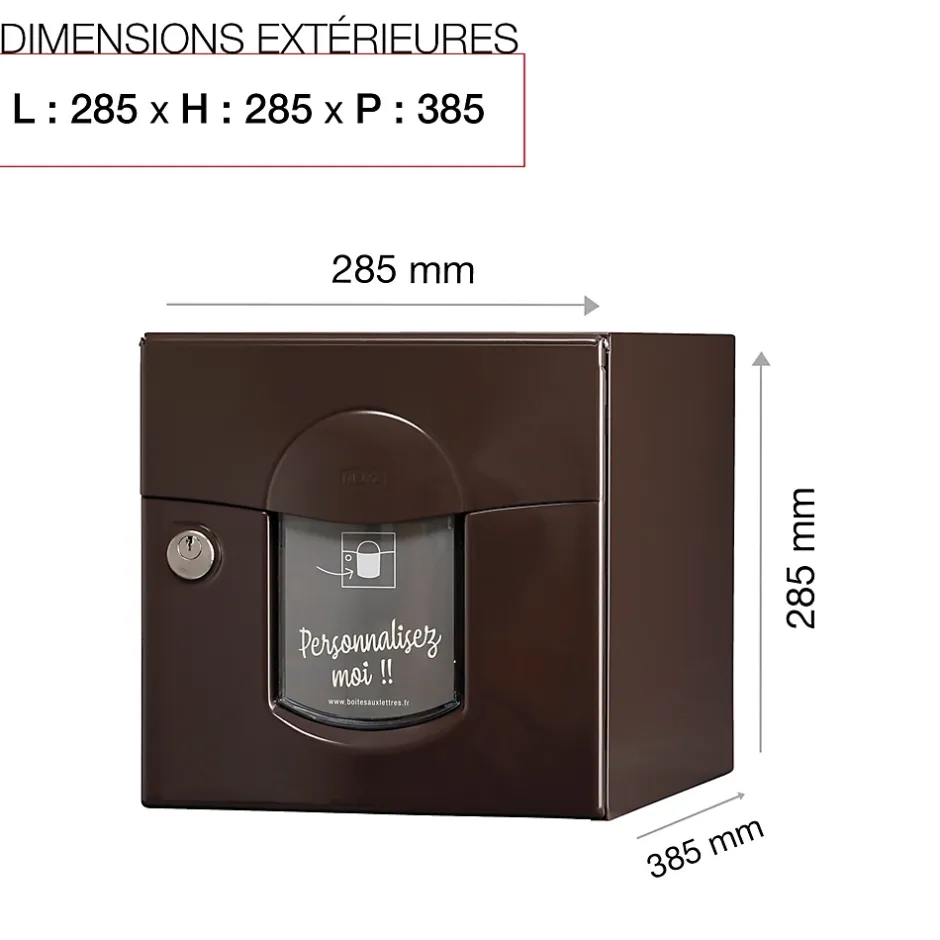 Boite aux lettres Soléa 1 porte Brun RAL 8019 B^Renz Outlet