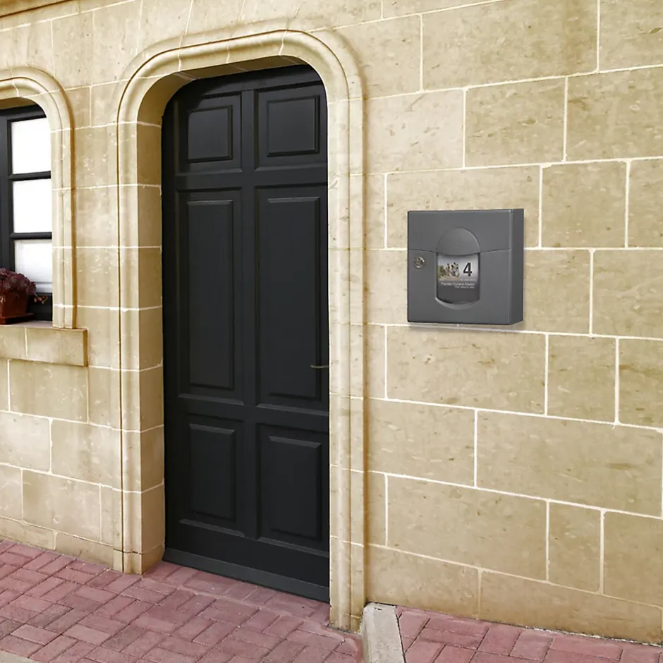 Boite aux lettres Soléa compact Gris anthracite aspect sablé REN 0206MS-Renz Discount