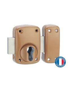 Boitier de verrou en applique CAPITAL à cylindre pour porte d'entrée, bronze -^Thirard New