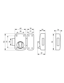 Boitier de verrou en applique CAPITAL à cylindre pour porte d'entrée, bronze -^Thirard New