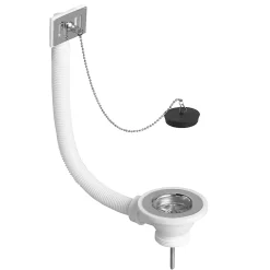 Bonde à bouchon pour évier 60mm avec trop-plein-Wirquin Discount