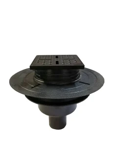 Bonde carrée pour receveur de douche, 105mm, sortie verticale Ø50mm, noir, Showerplate-Galedo Discount