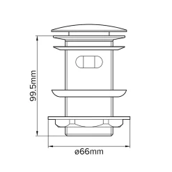 Bonde chromée quick-clac avec trop-plein 100mm pour vasque^Flomasta Online