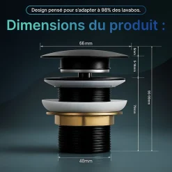 Bonde clic-clac - Push System - Coloris Noir mat-Dileci Hot