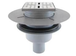 Bonde de douche centrale verticale gris Showerplate^Galedo