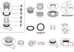 Bonde de douche centrale horizontale gris Showerplate^Galedo Discount