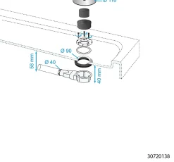 Bonde de douche extra-plate Dôme noir^Wirquin Online