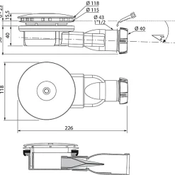 Bonde de douche extra-plate Dôme noir^Wirquin Online
