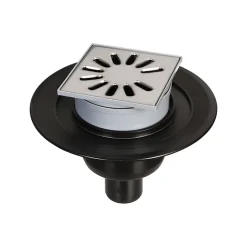 Bonde de douche sortie verticale avec grille carrée^Wedi Best