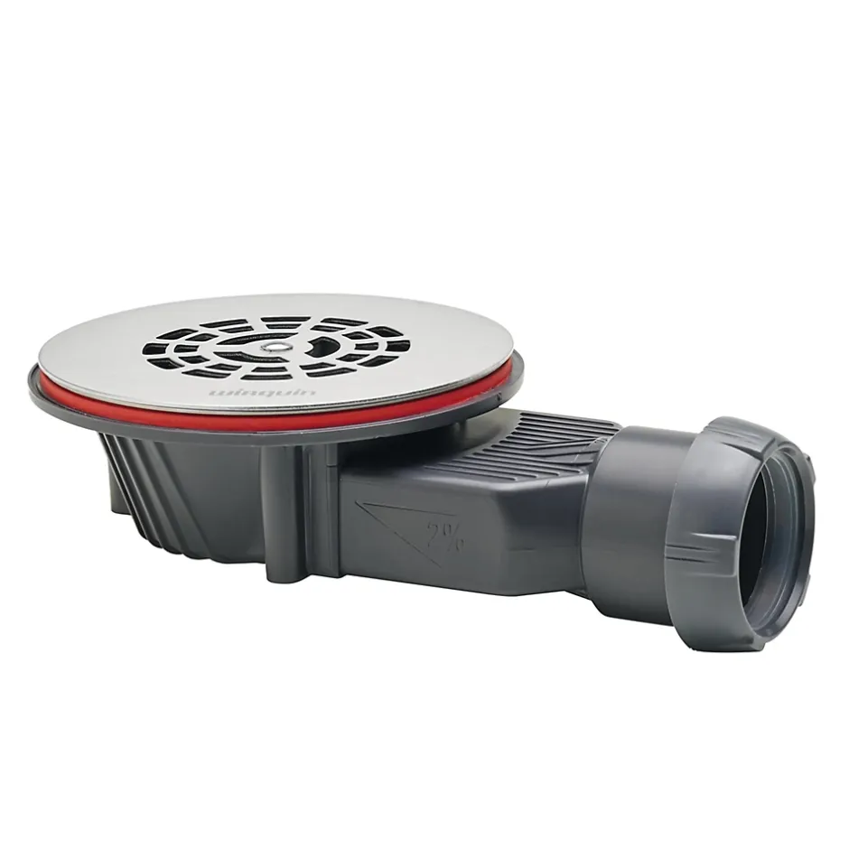 Bonde de douche SLIM + ø40 mm grille plate inox brossé-Wirquin Best