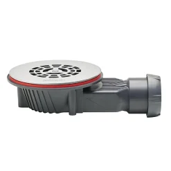 Bonde de douche SLIM + ø40 mm grille plate inox brossé-Wirquin Best