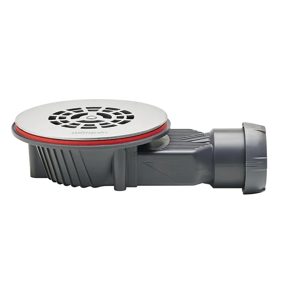 Bonde de douche SLIM + ø40 mm grille plate inox brossé-Wirquin Best