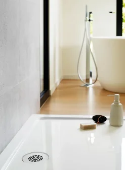 Bonde de douche SLIM + ø40 mm grille plate inox brossé-Wirquin Best