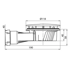 Bonde de douche SLIM + ø40 mm dôme ABS.-Wirquin