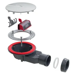 Bonde de douche SLIM + ø40 mm dôme métal-Wirquin New