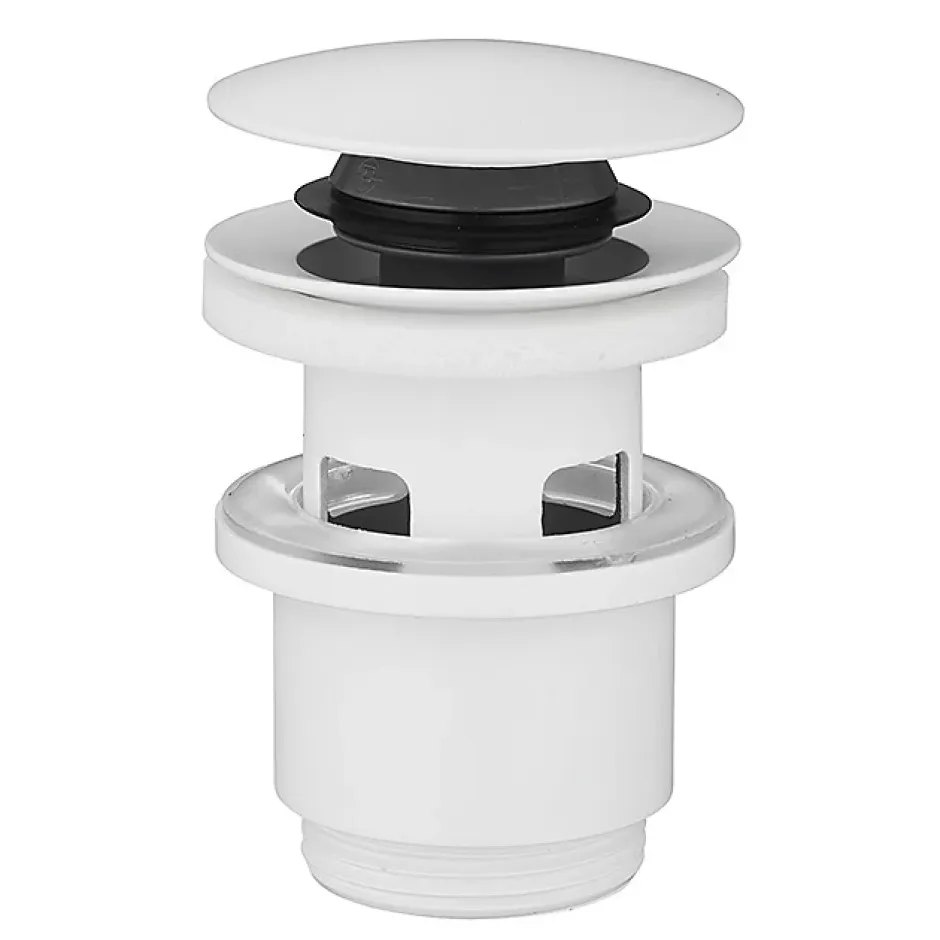 Bonde de lavabo ø 63 mm avec clapet clic clac blanc avec trop plein-Rousseau Best