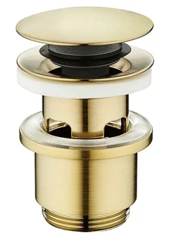 Bonde de lavabo ø 63 mm avec clapet clic clac ou fixe effet or^Rousseau Discount