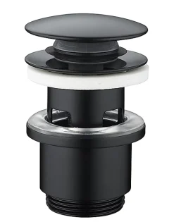 Bonde de lavabo ø 71 mm avec clapet clic clac ou fixe noir-Rousseau