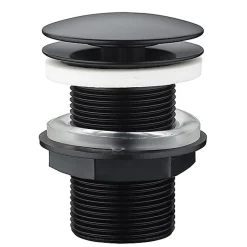 Bonde de lavabo à écoulement libre Ø 63 mm laiton noir-Rousseau New