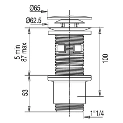 Bonde de lavabo ø65 mm avec clapet clic clac ou fixe^Valentin Hot