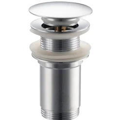 Bonde de lavabo en laiton Click-Clack modèle K LONG universelle pour lavabo 1/4 de pouce sans trop-plein chromée-Balneo Online