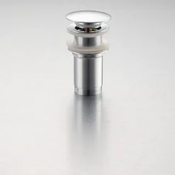 Bonde de lavabo en laiton Click-Clack modèle K LONG universelle pour lavabo 1/4 de pouce sans trop-plein chromée-Balneo Online