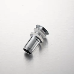 Bonde de lavabo en laiton Click-Clack modèle K LONG universelle pour lavabo 1/4 de pouce sans trop-plein chromée-Balneo Online