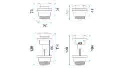 Bonde de lavabo universel Clic-Clac White^Rea Clearance