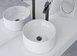 Bonde de lavabo, vasque, evier universelle noir avec trop plein, Bonde Pop Up (push-up) Automatique LuxuryBain-Luxury Bain Outlet