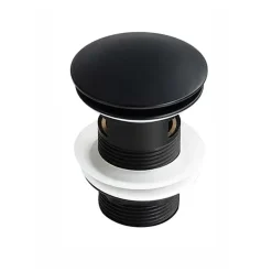 Bonde de lavabo, vasque, evier universelle noir avec trop plein, Bonde Pop Up (push-up) Automatique LuxuryBain-Luxury Bain Outlet