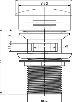 Bonde de lavabo, vasque, evier universelle noir avec trop plein, Bonde Pop Up (push-up) Automatique LuxuryBain-Luxury Bain Outlet