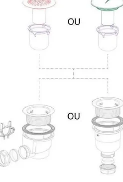Bonde de receveur de douche sortie verticale 90 mm avec capot en ABS Chromé^Nicoll Sale