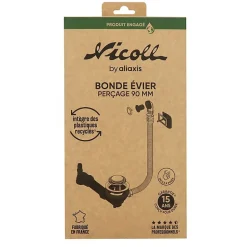 Bonde d'évier à panier - - Diamètre90mm - Matières recyclées - Tubulure gain de place-Nicoll Sale