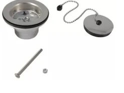 Bonde et vidage plastique pour évier grès et synthèse 1 bac - Sortie: 1"1/2 - Diamètre extérieur: 84 mm - BLANC^Nicoll Online