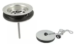 Bonde et vidage plastique pour évier grès à double paroi - Diamètre: 84 mm - Diamètre sortie: 1