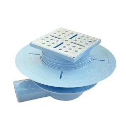 Bonde horizontale DINO pour receveurs à carreler avec grille en acier inoxydable^Stano