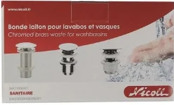 Bonde laiton design clic clac - Chromé brillant^Nicoll Online