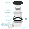 Bonde pour receveur de douche Pure 2/Pedra, capot noir,^Galedo Best