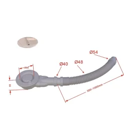 Bonde Siphon extra-plat avec tuyau flexible - Diamètre 90 mm - Siphon de douche - Installation facile et gain de place-AICA Sanitaire Discount