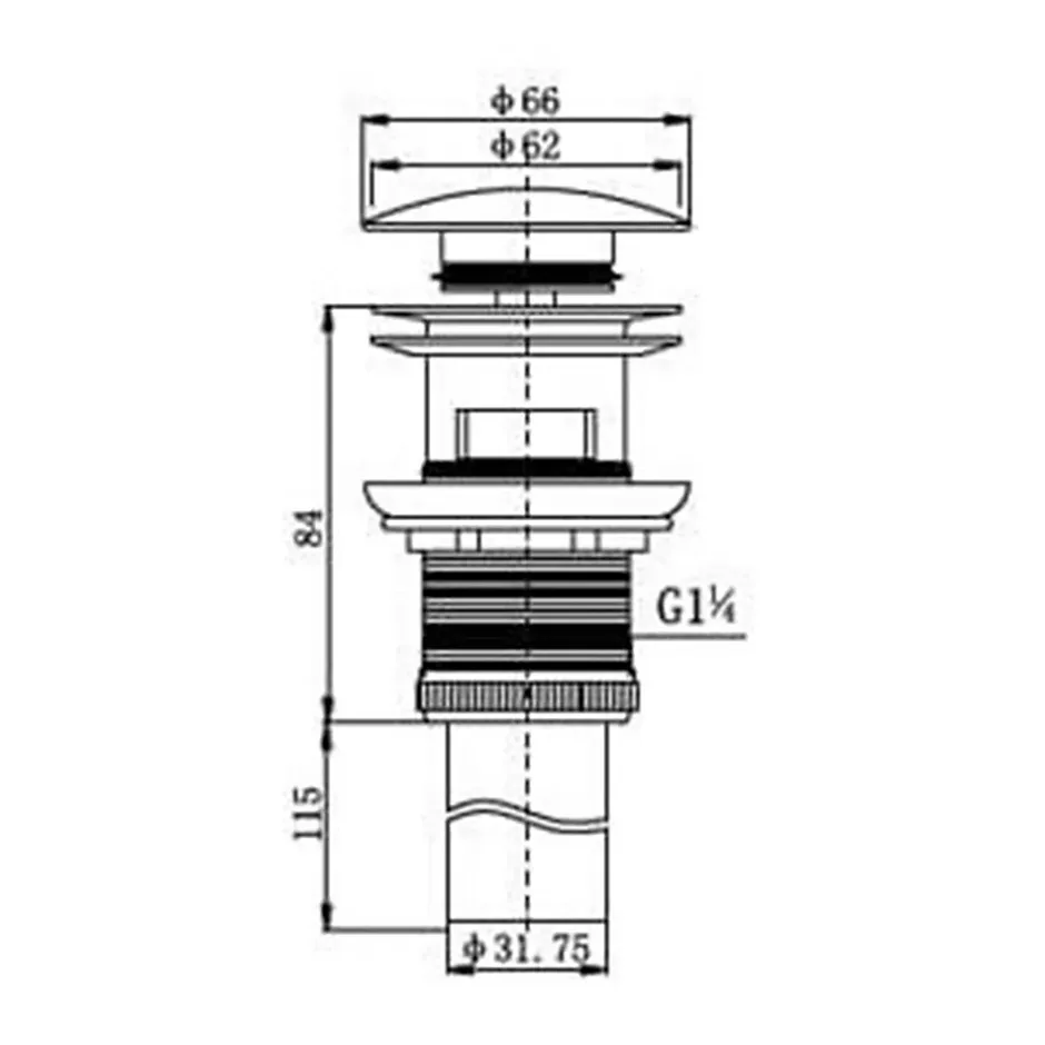 Bonde Up noire salle de bain pour vasque encastrée-Jindoli