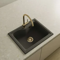 Bonde évier 1 cuve avec vidage manuel diamètre 90 mm couleur or-Poalgi Hot