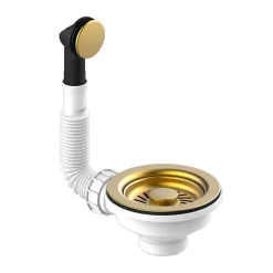 Bonde évier 1 cuve avec vidage manuel diamètre 90 mm couleur or-Poalgi Hot