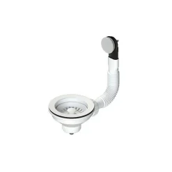 Bonde évier 1 cuve avec vidage manuel diamètre 90 mm couleur blanc-Poalgi Hot